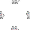 ドット絵の猫のイラストのパターン