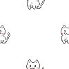 ドット絵の猫のイラストのパターン