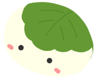 ゴキゲンなかしわ餅のかわいいイラスト