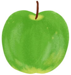 青林檎（りんご）のかわいいイラスト