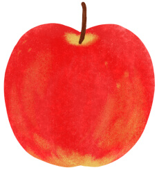 赤林檎（りんご）のかわいいイラスト